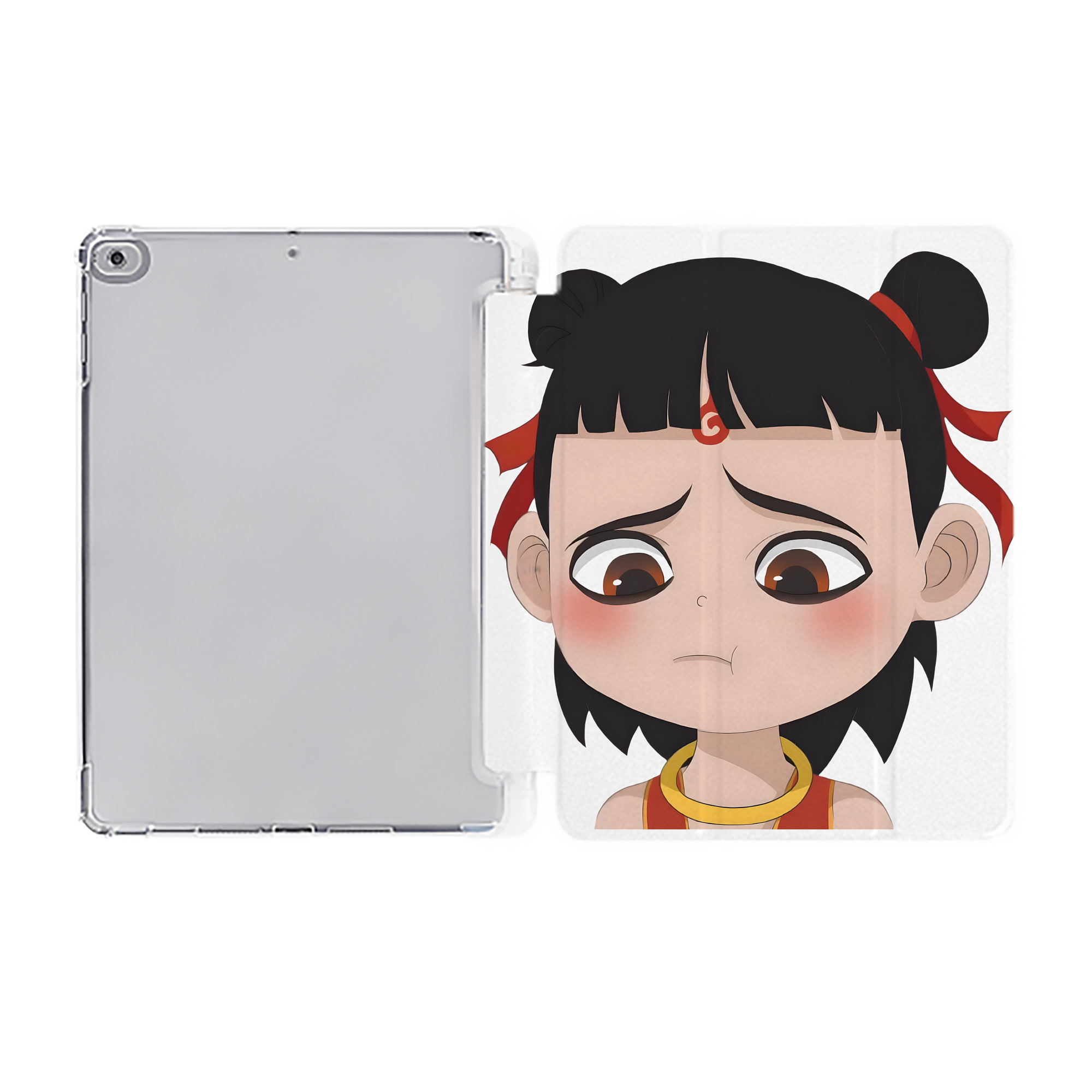 （画像用） Ne Zha 2 ナタ 魔童の大暴れ IPad ケース ペン収納付き 三つ折りスタンド PUレザー×シリコン 対応機種9.5/10.5/10.9インチ